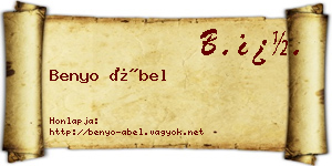Benyo Ábel névjegykártya