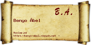 Benyo Ábel névjegykártya