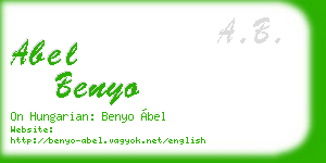 abel benyo business card